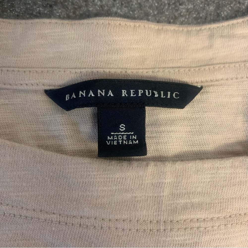 Banana Republic Striped 100% Cotton 3/4 Sleeves Shirt Women’s Size Small - Picture 2 of 5